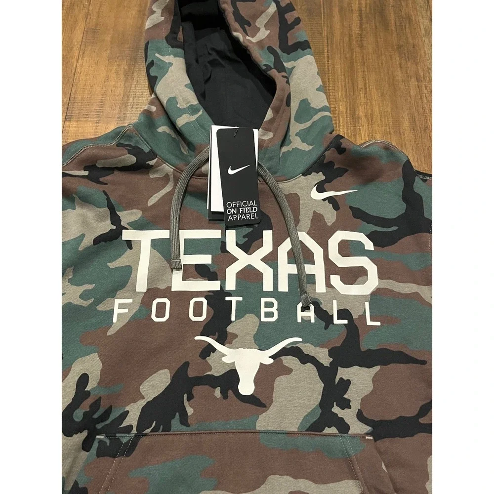 Nike Texas Football Military Appreciation Official On Field Camo Hoodie Men's Sm